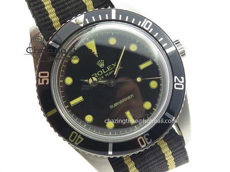 0220 Vintage 1680 Submariner No Date SS Black Dial On Nylon Strap A SoftTouch 3854